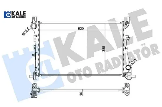 SU RADYATÖRÜ EGEA ; TIPO 1.3MTJ 1.4 15=> (MT) [BRAZING] [620X388X16] resmi