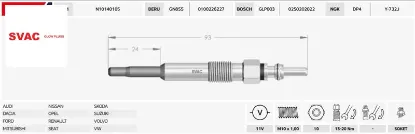 ISITMA BUJİSİ  T4-LT35-CADDY-GOLF-S60-A3-A4 1.9/2./11V resmi