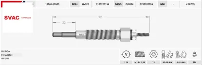 ISITMA BUJİSİ  H-100 E.M-L200-L300-BONGO 2.3/2.5/2/12V/GJ55MI/0100226194/3671042002/SVAC resmi