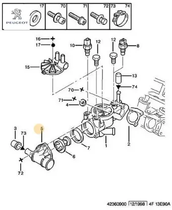 TERMOSTAT KAPAĞI BOXER XUD9 resmi