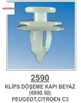 KAPI DÖŞEME KLİPSİ-BEYAZ   PARTNER-C3 resmi