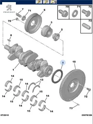ARKA KRANK KEÇESİ   206-PRT-308 EP6C - 508 1.6 THP 16v 156 (EP6CDT) resmi