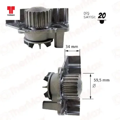 DEVİRDAİM POMPASI PARTNER-BERLINGO 96-> JUMPER-SCUDO (96-02) EXPERT 96- (20 DİŞ-59.5mm-34m resmi