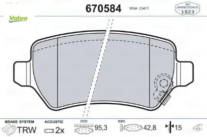 FREN BALATASI ARKA   ASTRA G/H-COMBO C-MERIVA A-CEED  04-> resmi