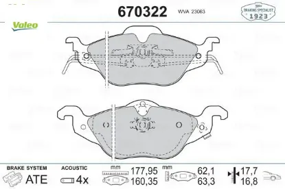 FREN BALATASI ÖN   ASTRA G-ZAFIRA 1.2-1.4-1.6-1.7D-1.8-2.0D 98-05 resmi