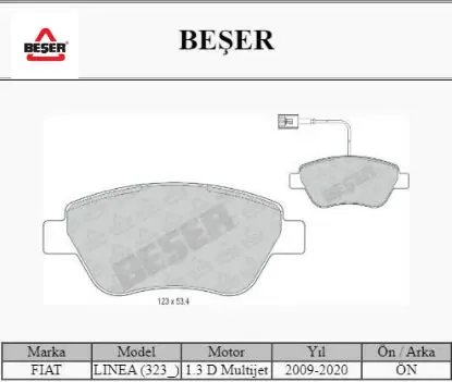 ÖN FREN BALATASI BIPPER-FIORINO-LINEA 1.3-1.4 resmi