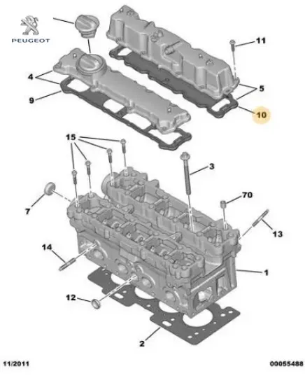 Üst Kapak Contasi 206-207-307 Et3j4 Peugeot    CITROEN, PEUGEOT 0249.C5 resmi