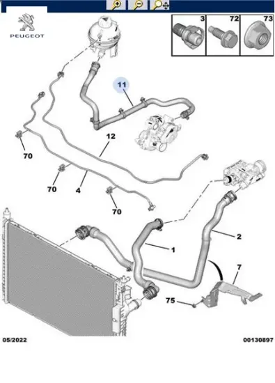 YEDEK SU DEPO HORTUMU  308-508-3008-5008-PARTNER VU-RIFTER-BERLINGO VP/VU-C4 PICASSO/SPACETOURER-C5 resmi